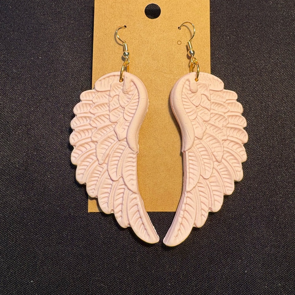 Pink Angel Wing Earrings